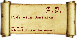 Plávics Dominika névjegykártya